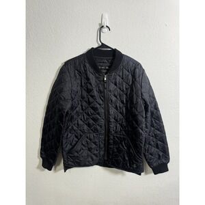 CC Filson Mens Medium Jacket Black Quilted Puffer Full Zip Bomber Utility